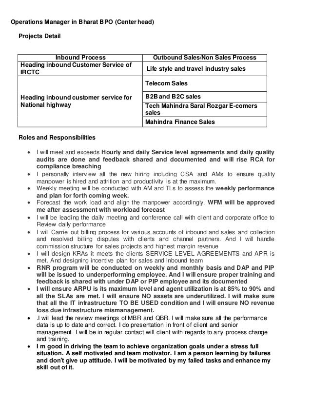 resume for the post of senior operations manager b2b sales resume examples