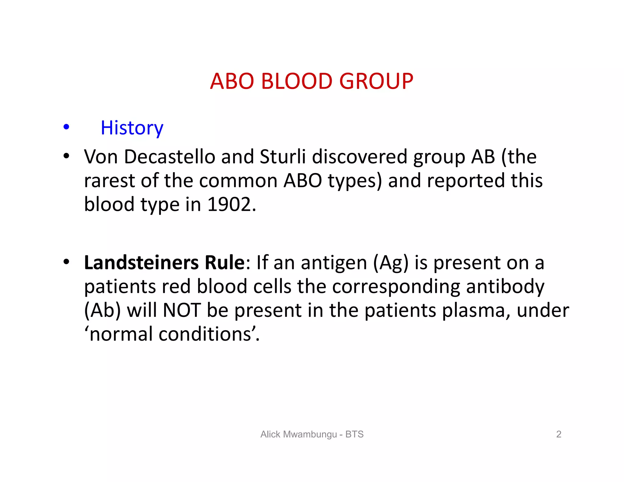 ABO Blood Group system | PPT