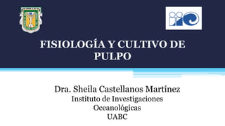 FISIOLOGÍA Y CULTIVO DE
PULPO
Dra. Sheila Castellanos Martínez
Instituto de Investigaciones
Oceanológicas
UABC
 