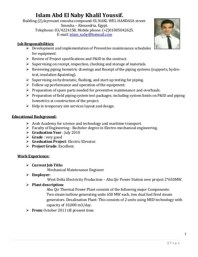 Islam Abdul Naby General Cv 2016