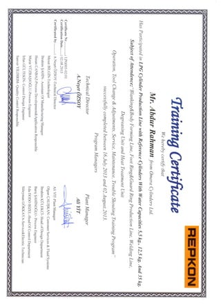 TRAINING CERTIFICATE REPKON0001 PDF