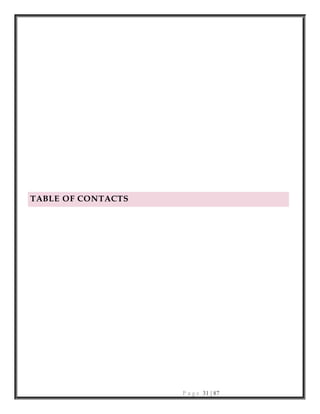 P a g e 31 | 87
TABLE OF CONTACTS
 