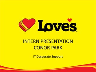 INTERN PRESENTATION
CONOR PARK
IT Corporate Support
 
