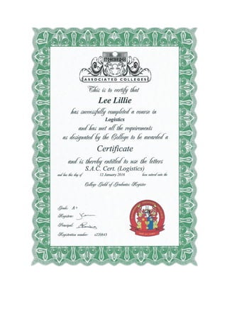 1. Logistics Course Certificate