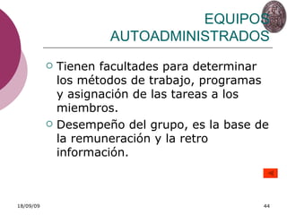 EQUIPOS AUTOADMINISTRADOS ,[object Object],[object Object]