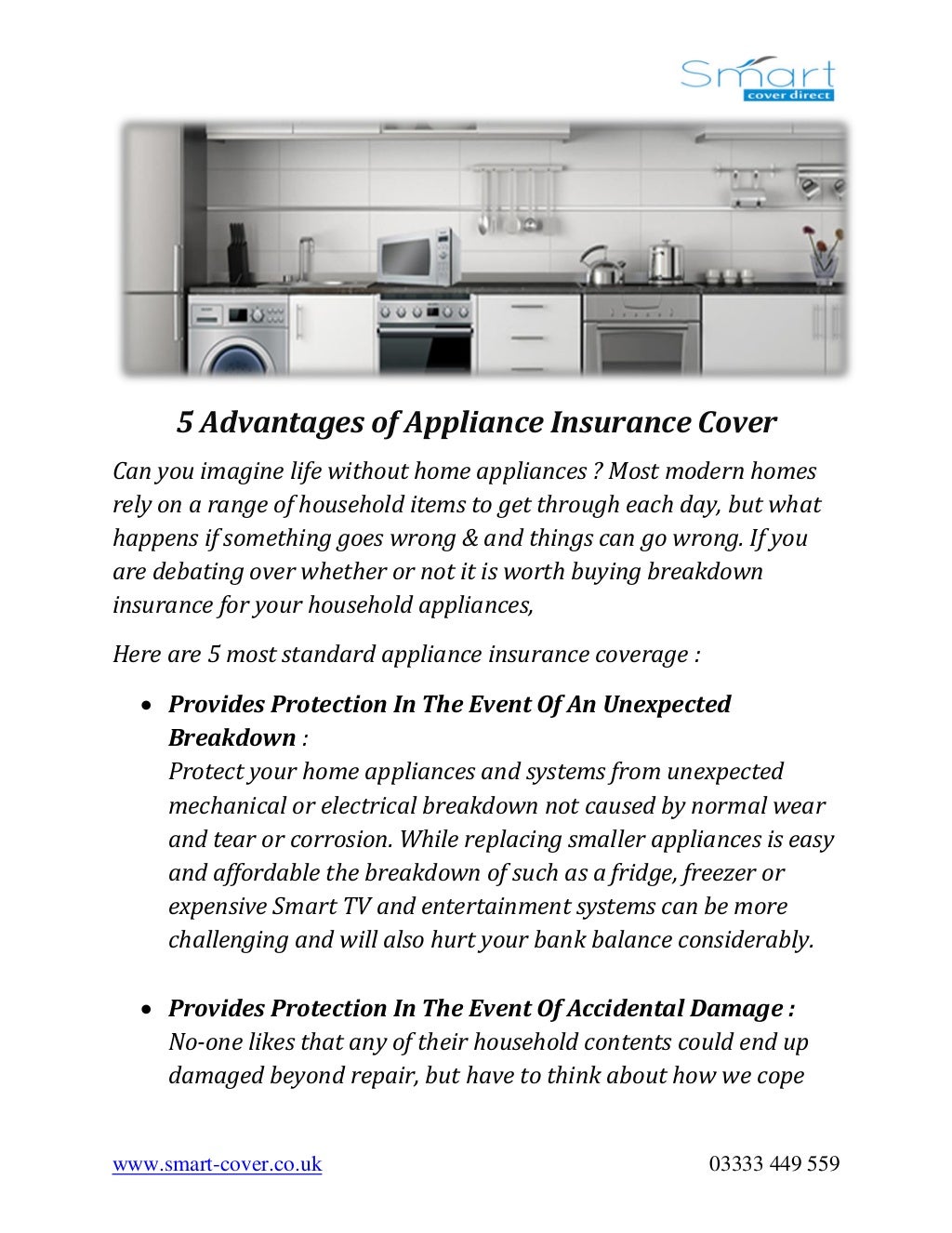 5 Advantages of Appliance Insurance Cover