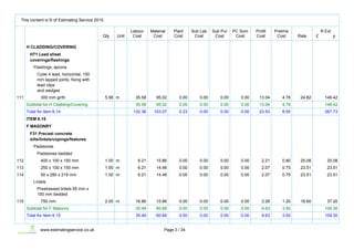 Schedule of Works Cost Summary Report | PDF