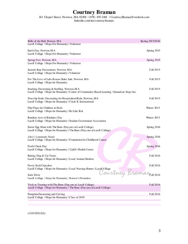 C Braman Collegevolunteerlistwinter2016
