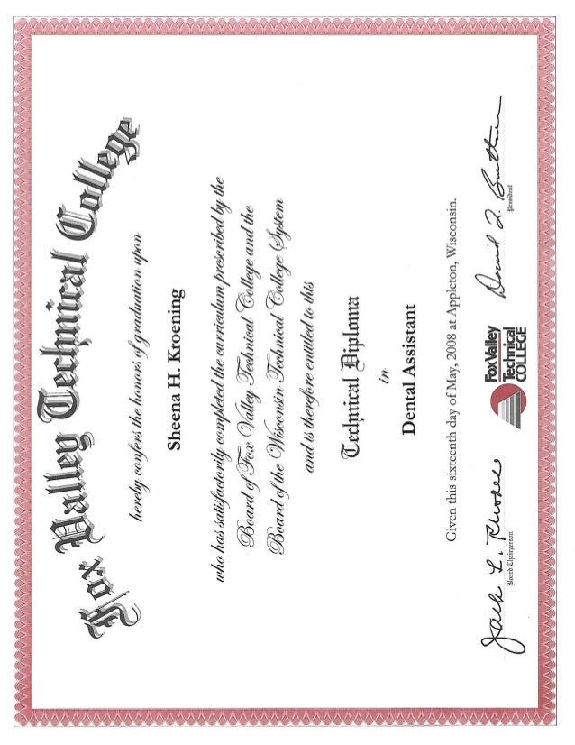 Technical Diploma Dental Assistant