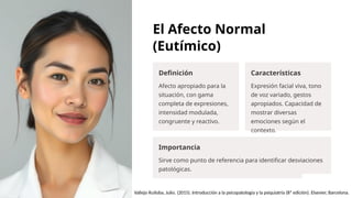 Afecto en Psiquiatria según Vallejo y Ruiloba | PPTX