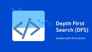 Depth First
Search (DFS)
longest path first search
 