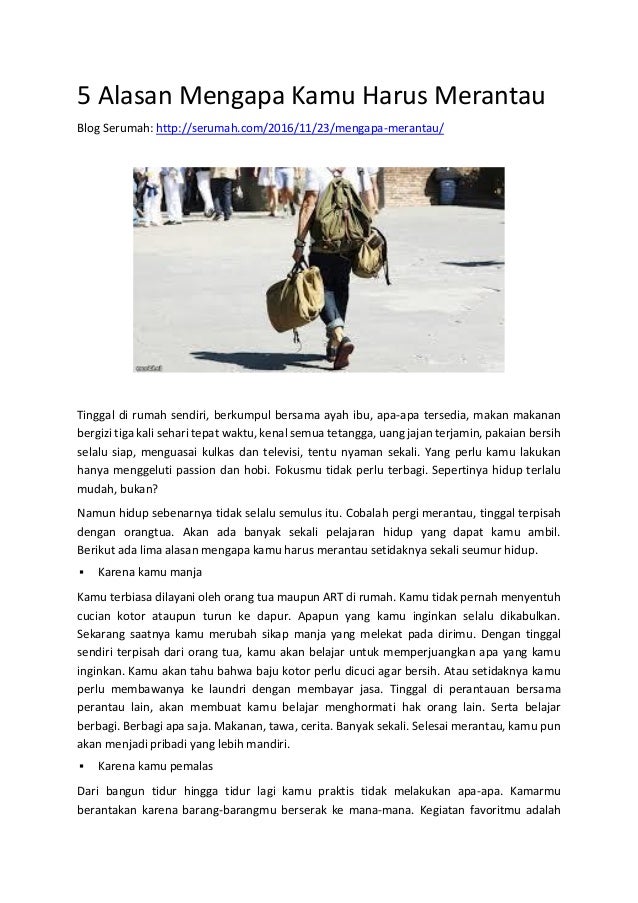 5 Alasan Mengapa Kamu Harus Merantau 5 Alasan Mengapa Kamu Harus Merantau