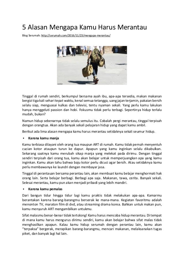 5 Alasan Mengapa Kamu Harus Merantau 5 Alasan Mengapa Kamu Harus Merantau