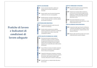 Pratiche di lavoro
  e Indicatori di
   condizioni di
 lavoro adeguate
 