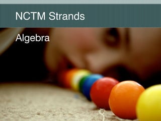 NCTM Strands

Algebra
 