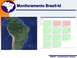 Projeto

Monitoramento Brasil-Id
Nota Fiscal
Eletrônica

ENCAT – Coordenação Técnica

 