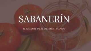 EL AUTÉNTICO SABOR HABANERO - CHAPULÍN
SABANERÍN
 