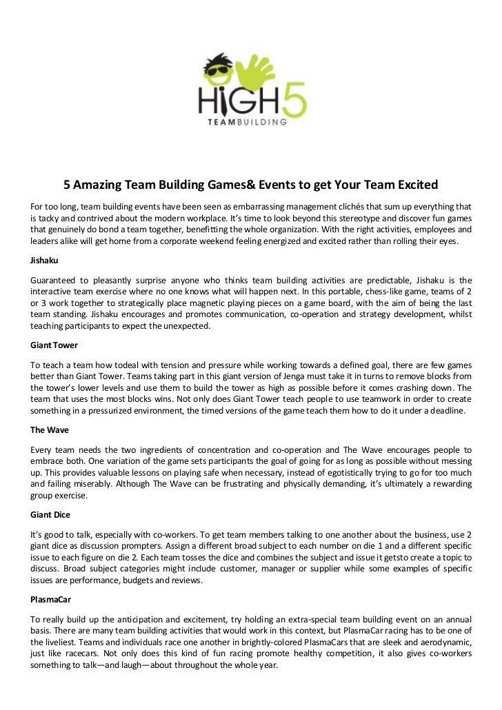 Amazing Team Building Games And Events To Get Your Team Excited Amazing Team Building Games Events To Get Your Team Excitedfor Too Long Team Building