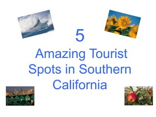 5
Amazing Tourist
Spots in Southern
California

 