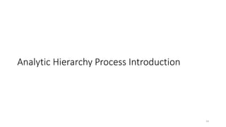 Analytic Hierarchy Process Introduction
14
 