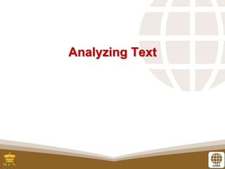 Analyzing Text
 