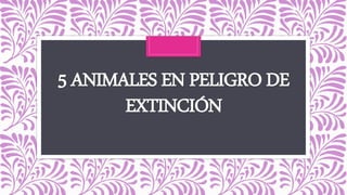 5 ANIMALES EN PELIGRO DE
EXTINCIÓN
 