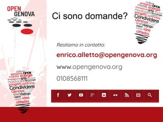Restiamo in contatto:
enrico.alletto@opengenova.org
www.opengenova.org
0108568111
Ci sono domande?
 