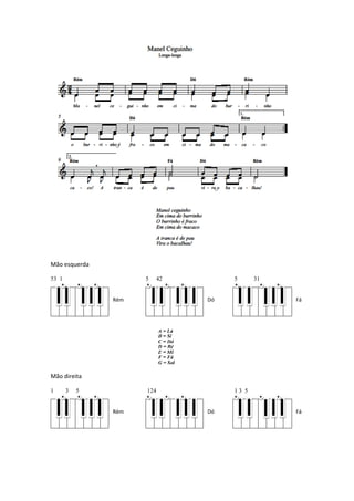 Mão esquerda

53 1                 5     42        5      31


               Rém              Dó               Fá




Mão direita

1      3   5         124             13 5


               Rém              Dó               Fá
 