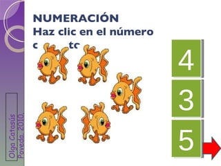 4 5 3 NUMERACIÓN Haz clic en el número correcto. Olga Catasús Poveda. 2010 .