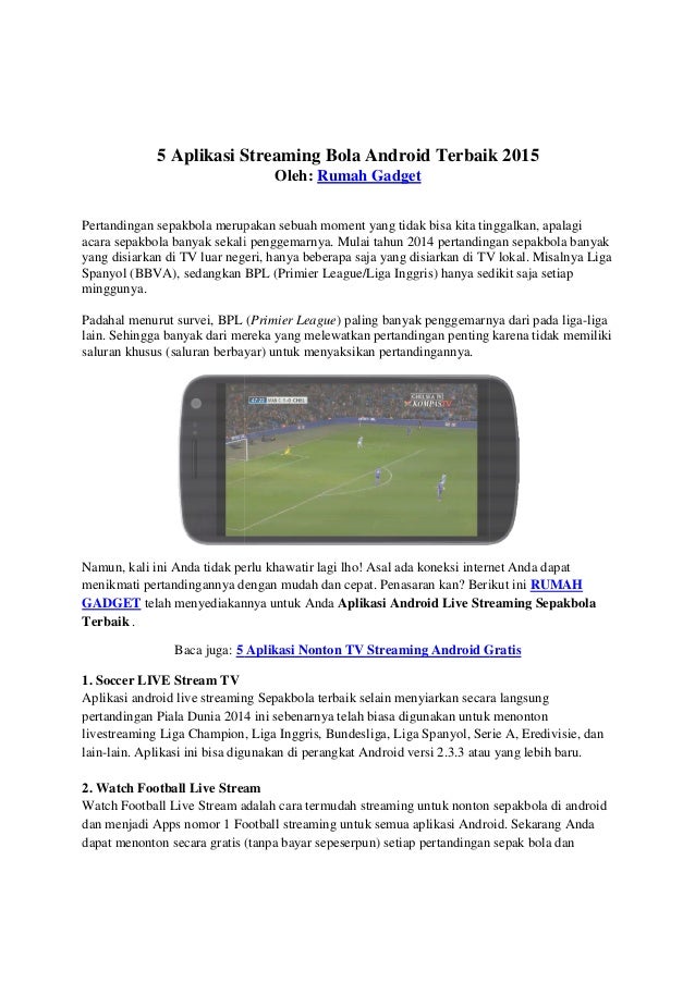 5 Aplikasi Streaming Bola Android Terbaik 2015