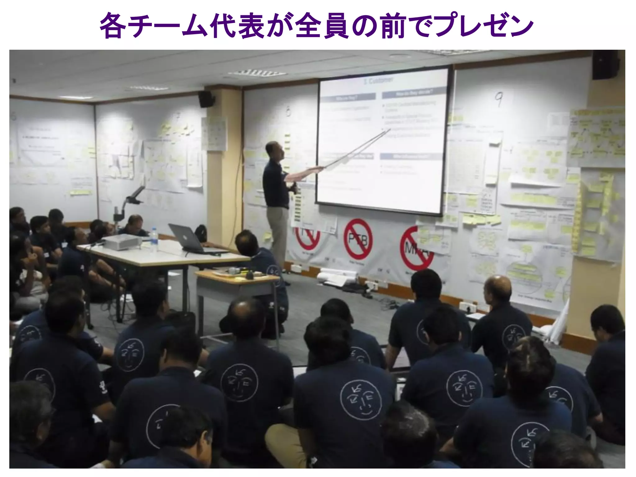 各チーム代表が全員の前でプレゼン
 