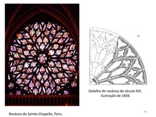 Detalhe de rosácea do século XIII,
                                            ilustração de 1856


                                                                          38
Rosácea de Sainte-Chapelle, Paris.
 