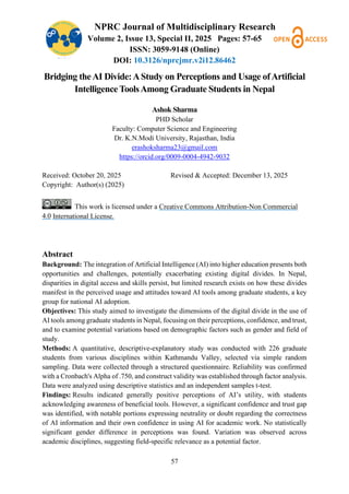 Bridging the AI Digital Divide in Nepalese Higher Education | PDF