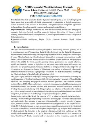 Bridging the AI Digital Divide in Nepalese Higher Education | PDF