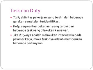 Karakter dan Analisa Pekerjaan (Job Analysis) | PDF