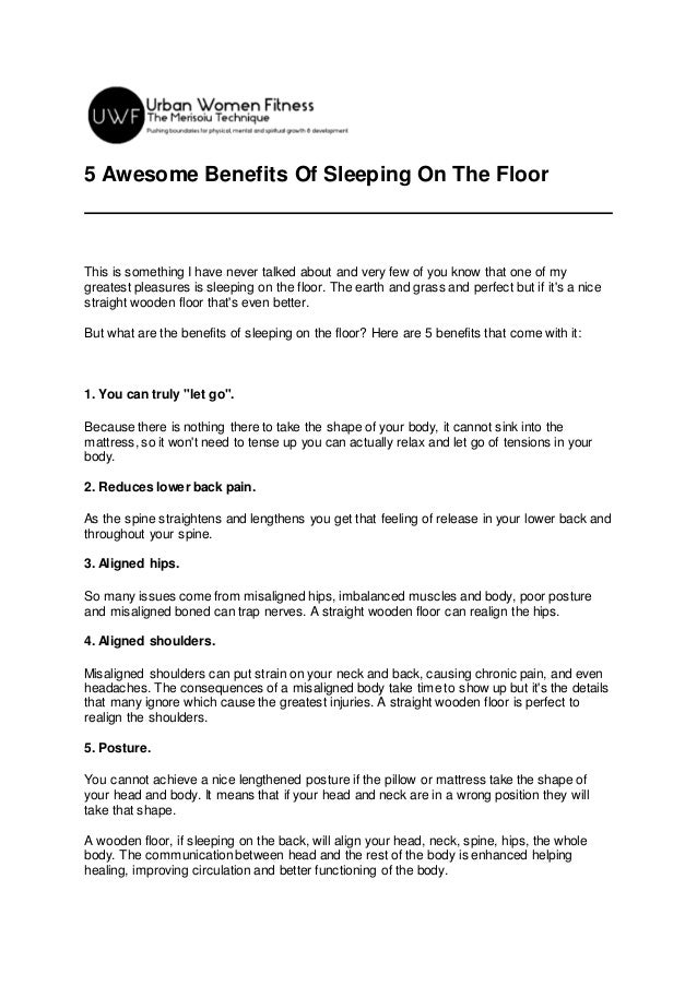 5 Awesome Benefits Of Sleeping On The Floor