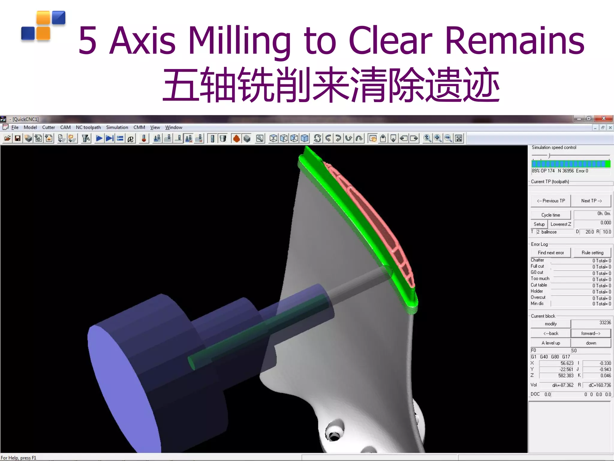 Confidential © 2016 All rights reserved
Singapore Institute of Manufacturing Technology Slide 56
5 Axis Milling to Clear Remains
五轴铣削来清除遗迹
 