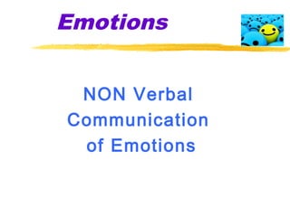 Emotions
NON Verbal
Communication
of Emotions
 