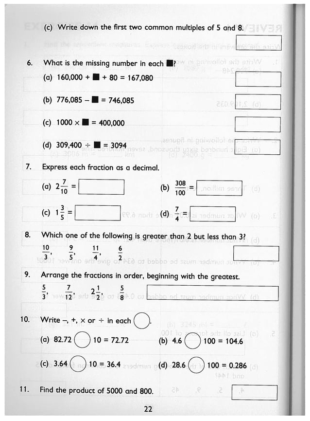 Singapore Math - 5B - Workbook | PDF