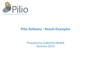 Pilio Software - Result Examples
Prepared by Catherine Bottrill
Summer 2015
 