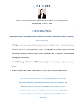 Justin Vee Resume PDF - Justin Vee Resume 1 320