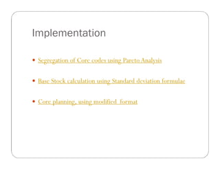 Core Planning Improvement Project | PDF