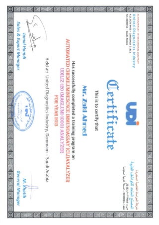 UDI certificate 2013