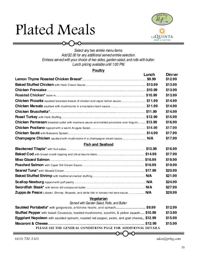 Complete Menu 2016 with page numbers