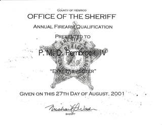 Cour.mY or Herunlgo
OFFICE OFTHE SHERIFF
ArvNUAt- FTnEAR UALIFICATION
Pn
 