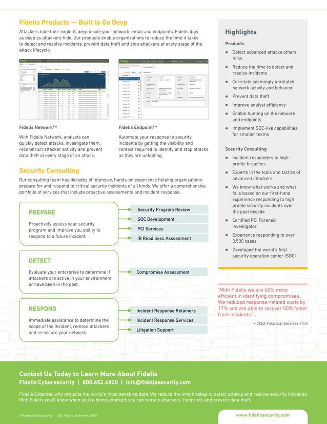 Fidelis Cybersecurity Overview PDF