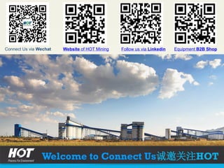Welcome to Connect Us诚邀关注HOT
Connect Us via Wechat Website of HOT Mining Follow us via Linkedin Equipment B2B Shop
 