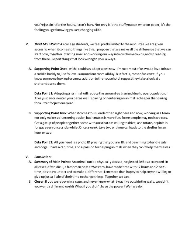 problem cause solution speech outline example