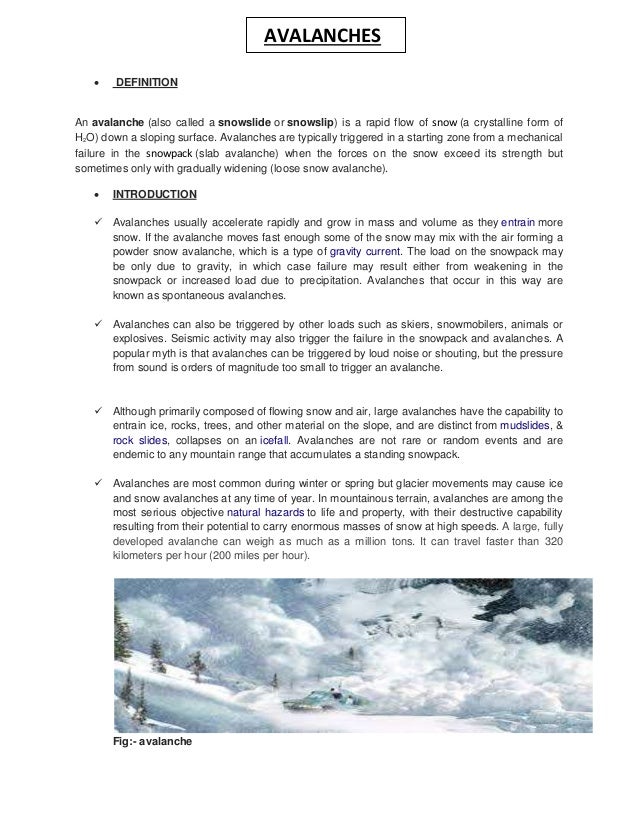 AVALANCHES