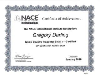 GWD Nace Certificate